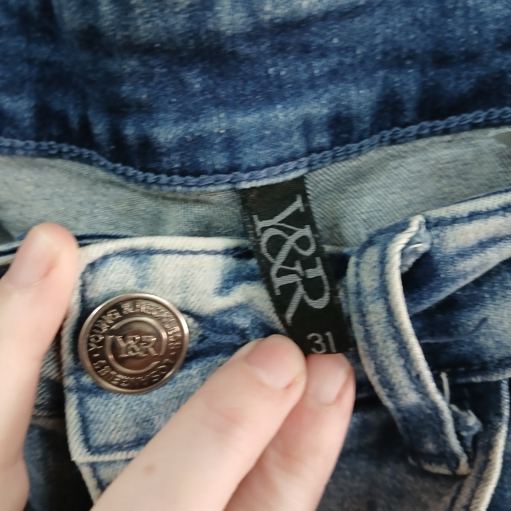 Young & Reckless Distressed Patchwork Jeans Size … - image 5